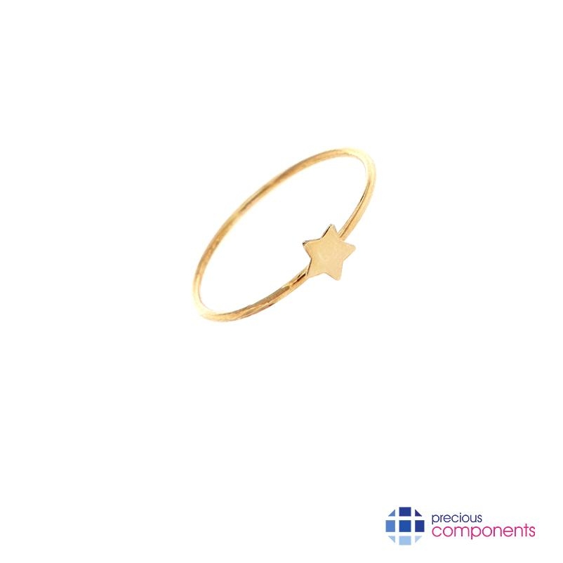 9K Gold STAR RING 12 - Precious Components