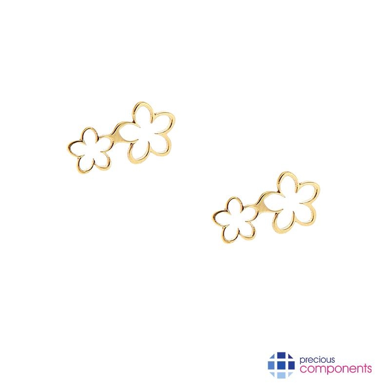 9K Gold FLOWER EARRINGS - Precious Components