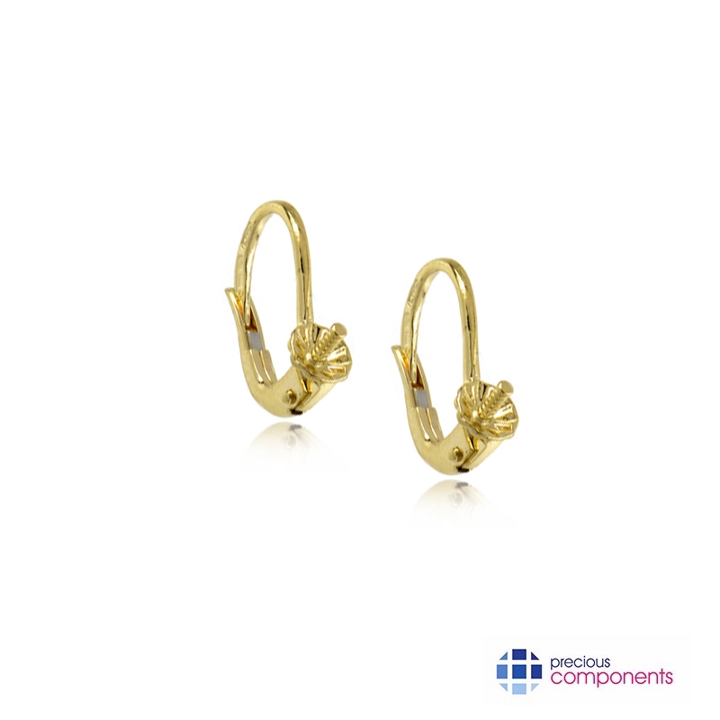 putty Inside In quantity 18K Yellow Gold Earrings for Pearls with Spring Leverclips or Clips |  Wholesale Jewelry Findings | Precious Components