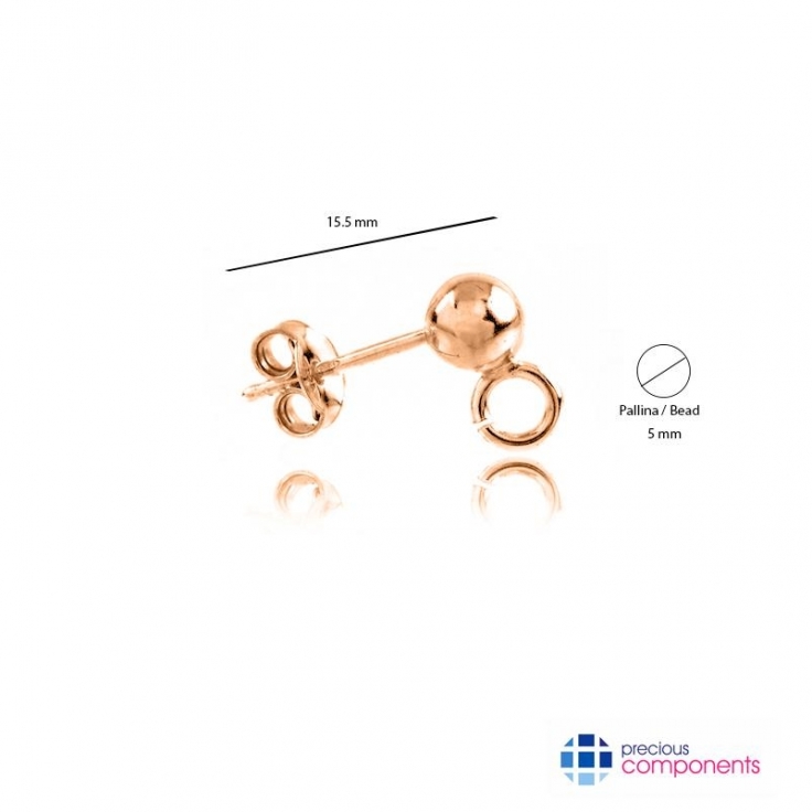 Pcomponent - Orecchino 5mm con farfalla - Precious Components - Semilavorati in oro - Precious Components