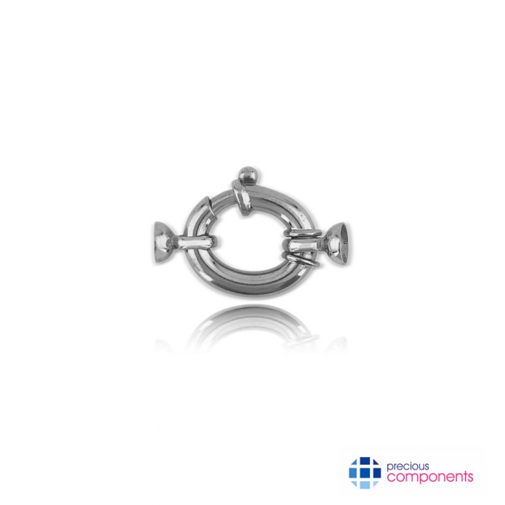 Oval Clasp hollow ring with two cups - Precious Components