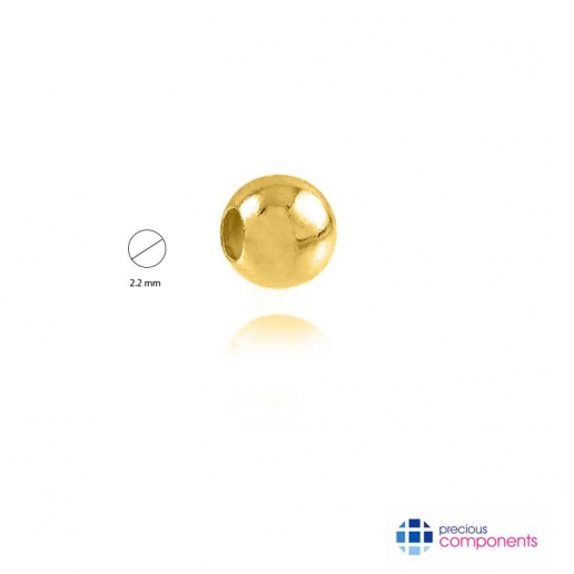 Bola brillante 2.2mm 2 agujeros -  Oro Amarillo 9 Ct - Precious Components