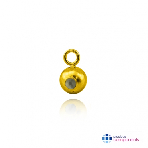Boule 6 mm avec silicone + anneau -  Or Jaune 375 - Precious Components