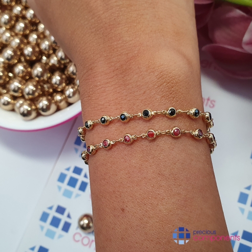 Bracelet Perles -  Or Jaune 750 - Precious Components