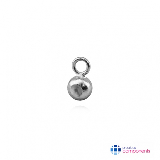 Boule 4 mm avec silicone + anneau -  Argent Blanc 925 - Precious Components