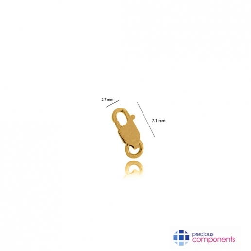 Pcomponent - Rectangular Lobster Locks 7.1mm   - Precious Components - Gold findings - Precious Components