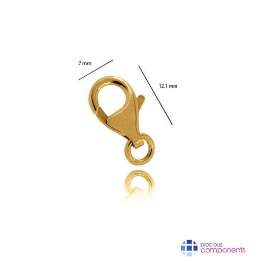 Mosquetón Pera 12.1 mm -  Oro Amarillo 10 Ct - Precious Components