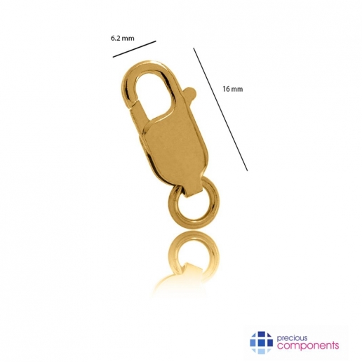 Pcomponent - Rectangular Lobster Locks 16mm   - Precious Components - Gold findings - Precious Components