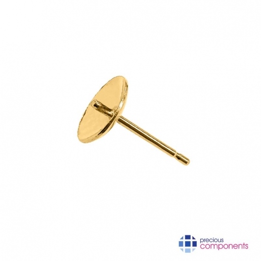 Cercel cu Cupă 8 mm pentru perlă -  Aur Galben 585 - Precious Components
