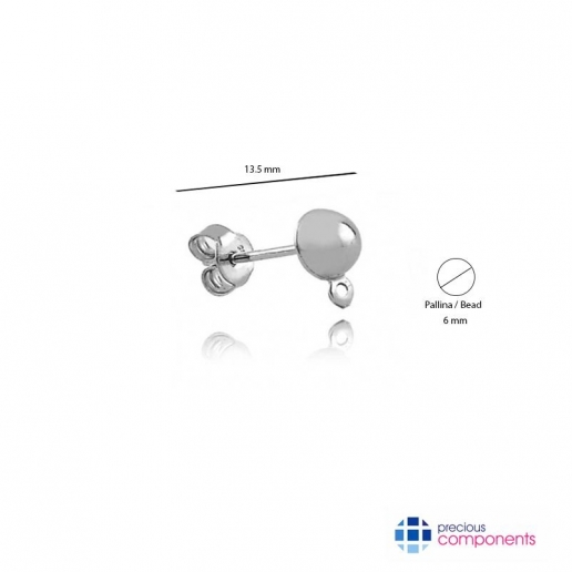Pcomponent - Half ball earrings 6mm   - Precious Components - Gold findings - Precious Components