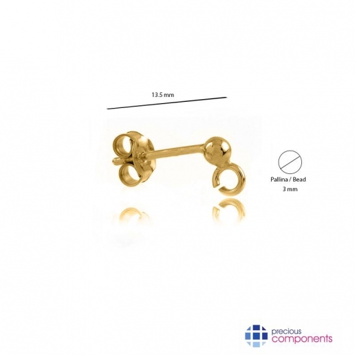 Pcomponent - Orecchino 3mm con farfalla - Precious Components - Semilavorati in oro - Precious Components