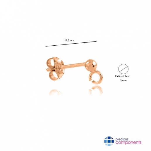 Pcomponent - Earrings 3mm +  Butterflies   - Precious Components - Gold findings - Precious Components