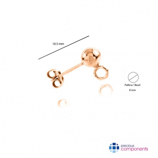 Pcomponent - Earrings 8mm +  Butterflies   - Precious Components - Gold findings - Precious Components