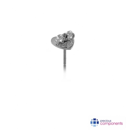 18K White Gold Coined Earback + Pin - Precious Components