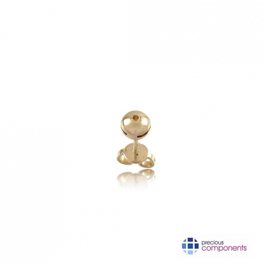 18K Yellow Gold Studs with rounded settings - Precious Components