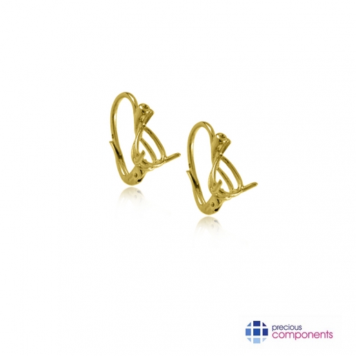 18K Yellow Gold Earrings for Pearls with Clips - Precious Components
