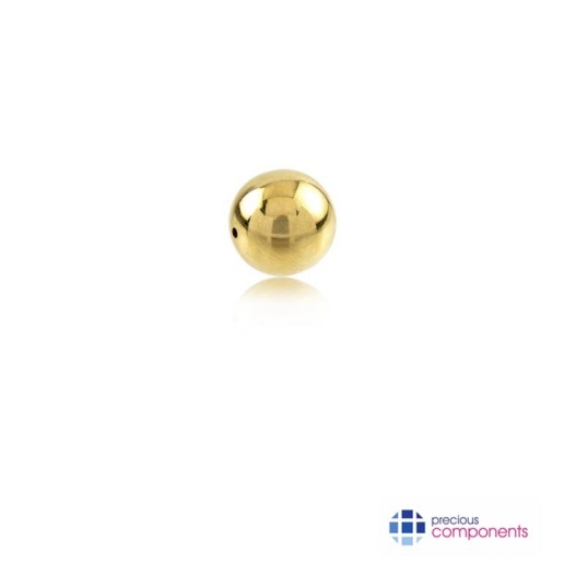 18K Yellow Gold Spheres with 2 small holes - Precious Components