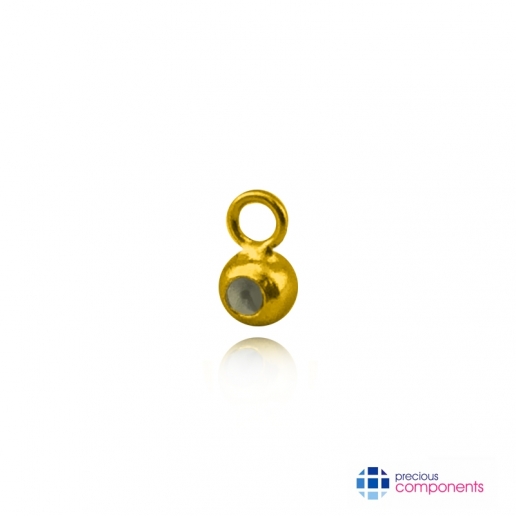 Pallina con silicone 3mm + anellino -  Oro Giallo 18 Kt - Precious Components