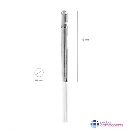 Stecker 12 mm - Silber 925 Sterling - Precious Components