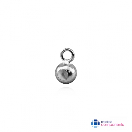Boule 3,6 mm avec silicone + anneau - Argent 925 - Precious Components