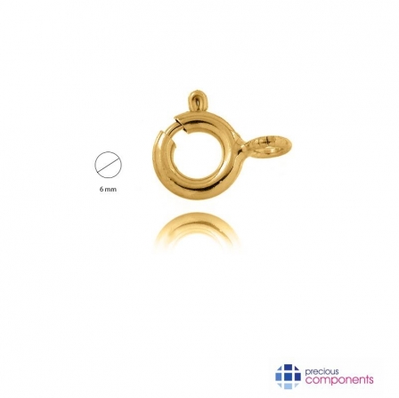 21K Gold Standard weight Spring Rings 6 mm - Precious Components