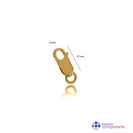 21K Gold Rectangular Lobster Locks 9.7 mm - Precious Components