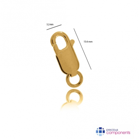 21K Gold Rectangular Lobster Locks 13.6 mm - Precious Components