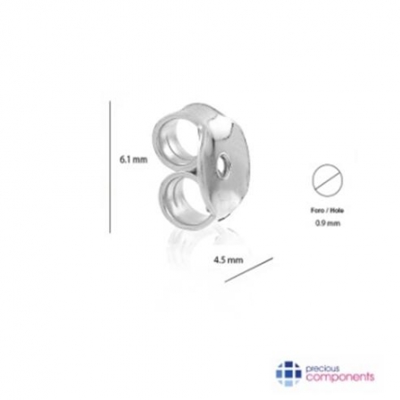 Cierres presión mariposa 4.5 mm - de Plata 925 Sterling - Precious Components